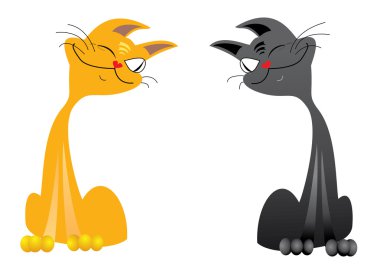 Two cats clipart