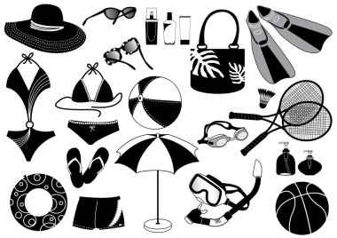 Clothes and things for beach clipart