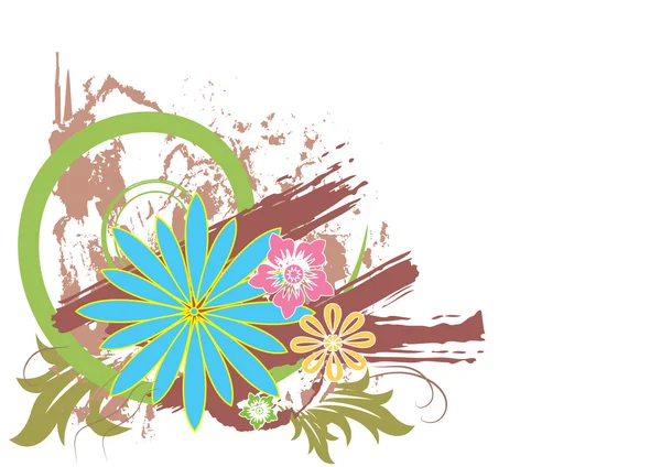 Élément de grunge floral — Image vectorielle