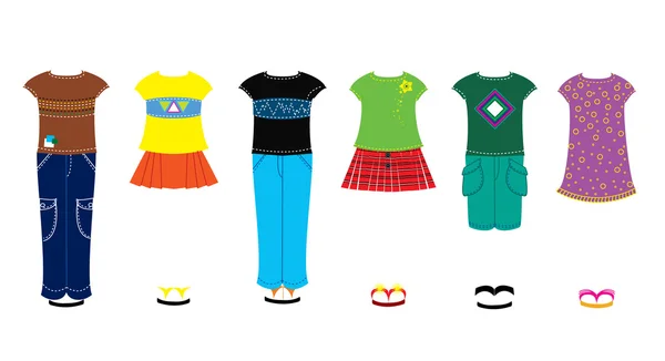 Kleidung für Kinder — Stockvektor