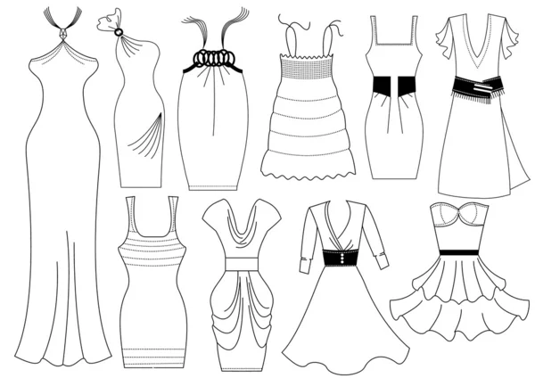 Mode klänningar — Stock vektor