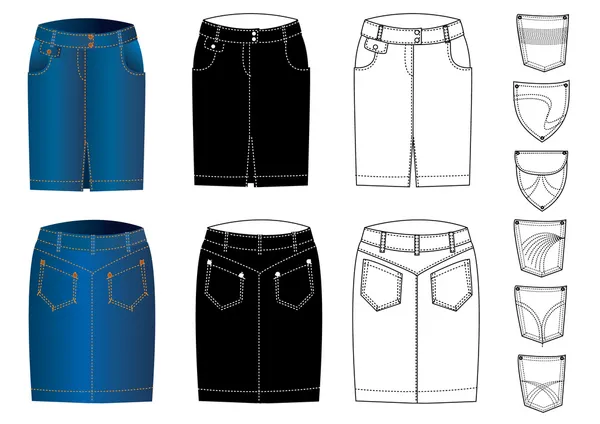 Jeans skirts — Stock Vector
