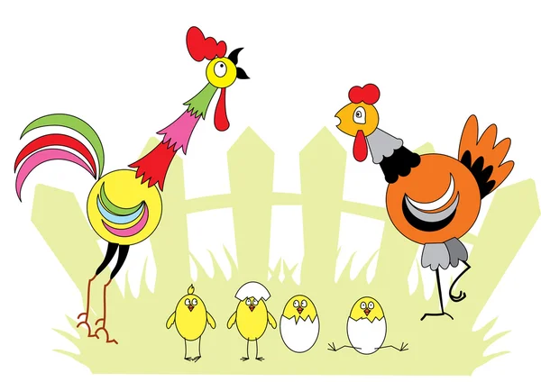 Famille du poulet — Image vectorielle