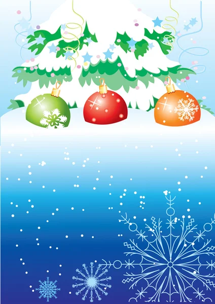 Postkarte. Weihnachtsbaum — Stockvektor