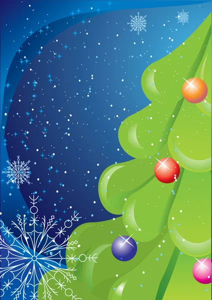 Una postal. Árbol de Navidad — Archivo Imágenes Vectoriales