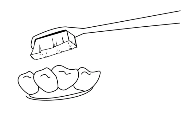 牙齿和牙刷.dentist — 图库矢量图片