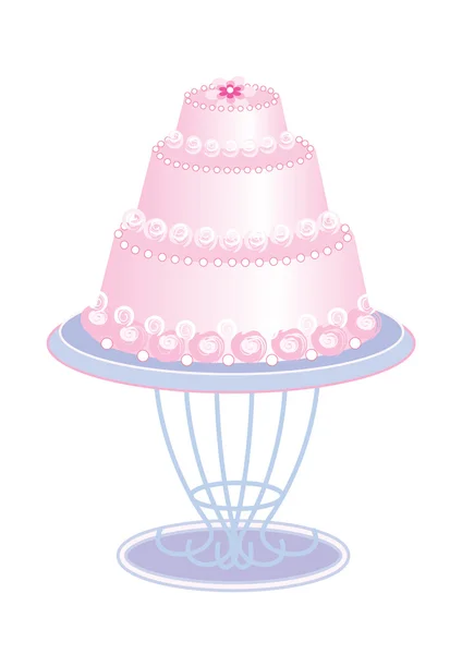 Süße rosa Torte — Stockvektor