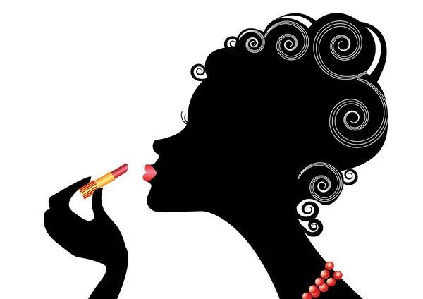 Gesicht Frau mit lipstick.make up — Stockvektor