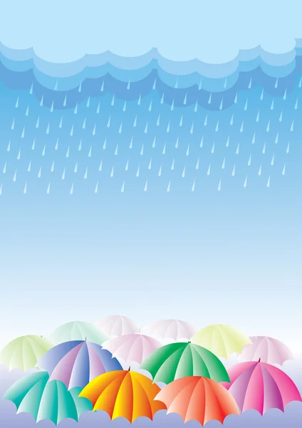 Rain.Umbrellas — Stockvector