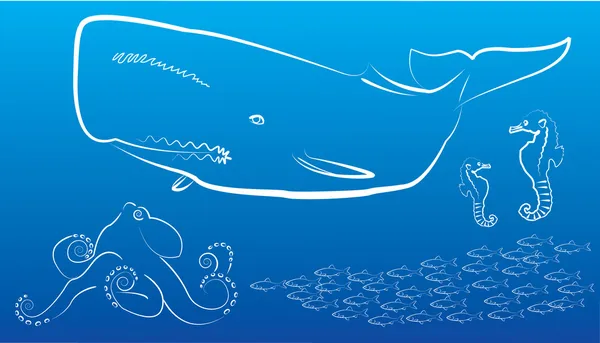 Undervattens djur — Stock vektor