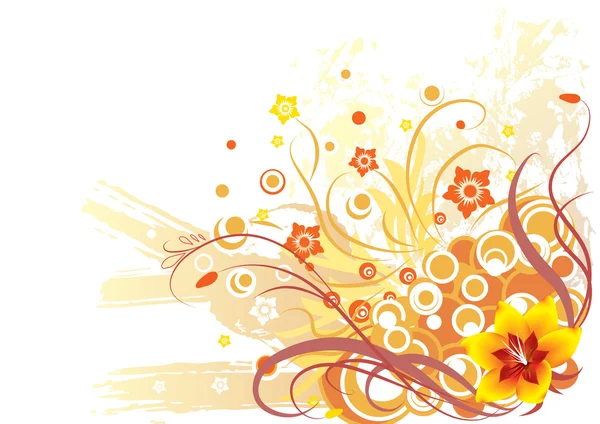 Eléments floraux grunge — Image vectorielle