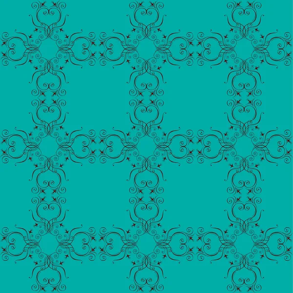 Eléments floraux sur vert — Image vectorielle