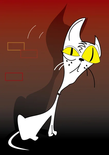 ¡Cat! Imagen de dibujos animados — Vector de stock