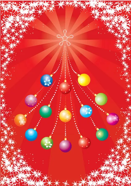 Pohlednice. Vánoční strom — Stockový vektor