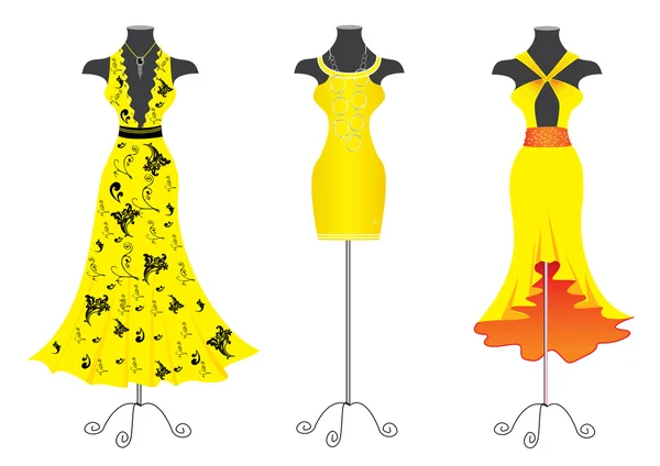 Yellow dresses — Stock Vector