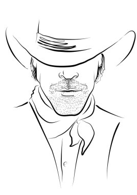  cowboy portrait clipart