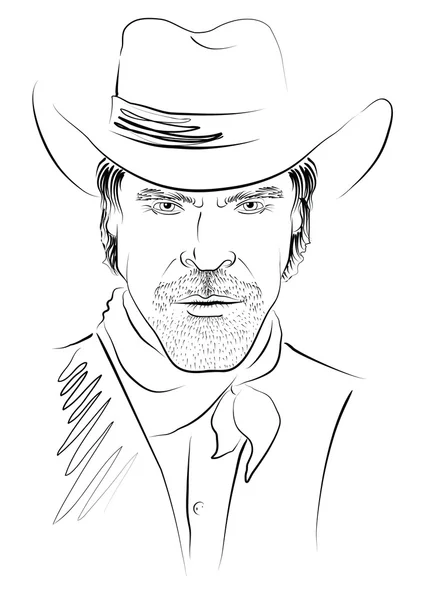 Vektor cowboy portré — Stock Fotó