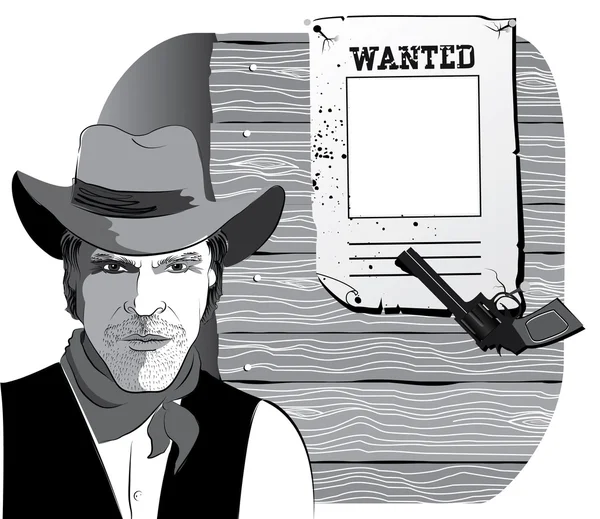 Vektor cowboy porträtt — Stockfoto