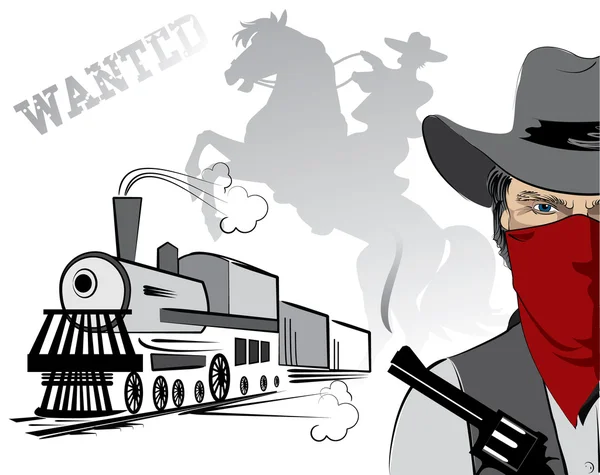 Vector bandit. Western cowboy life — стокове фото