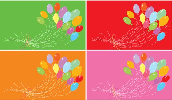 Vektor vykort med färg ballonger — Stockfoto