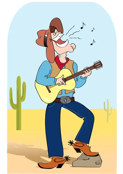 Спів cowboy.Comic мультфільм — стокове фото