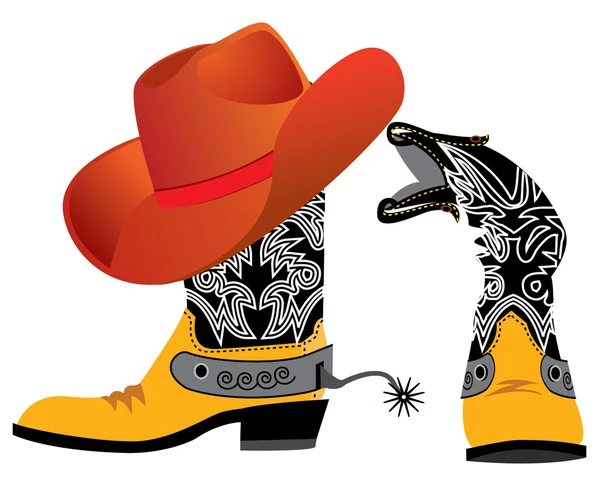 Hat and shoes for cowboy — Stock Photo, Image