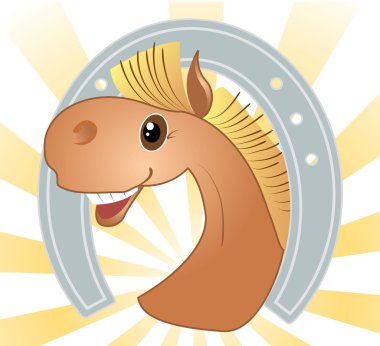 Horse and horseshoe clipart