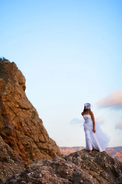 Braut in den Bergen — Stockfoto