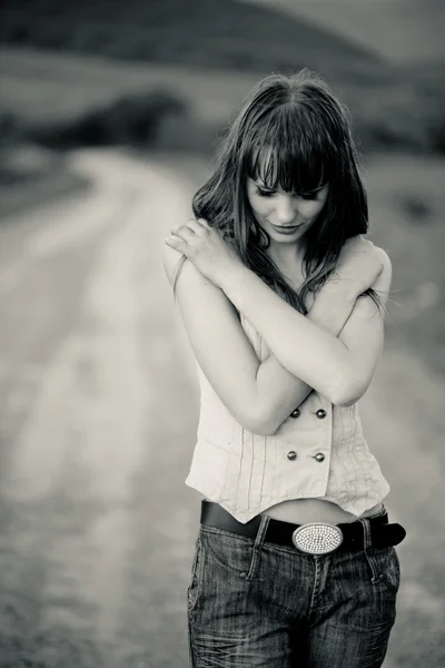 Osamělá dívka — Stock fotografie