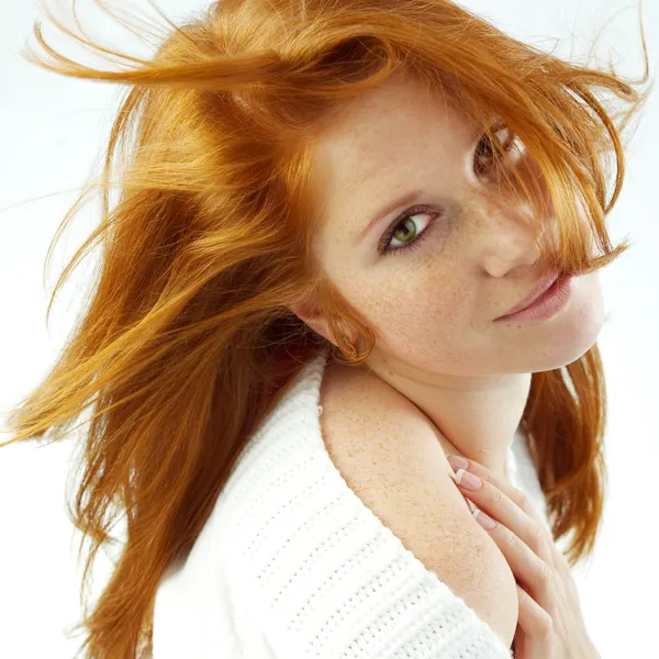 Szexi vörös hajú — Stock Fotó