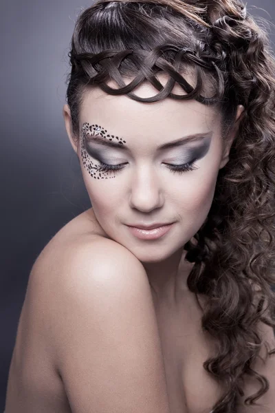 Makijaż i fryzura starożytnych — Zdjęcie stockowe