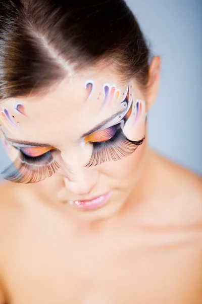 Fashion make-up met gezicht kunst — Stockfoto