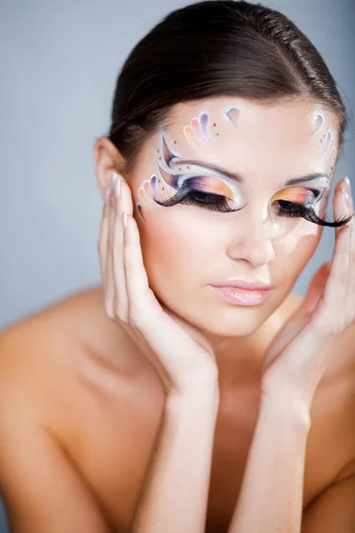 Kleurrijke ceremoniële make-up — Stockfoto