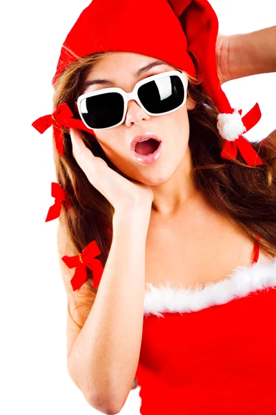 Surprised mrs. Santa — Stock Photo, Image