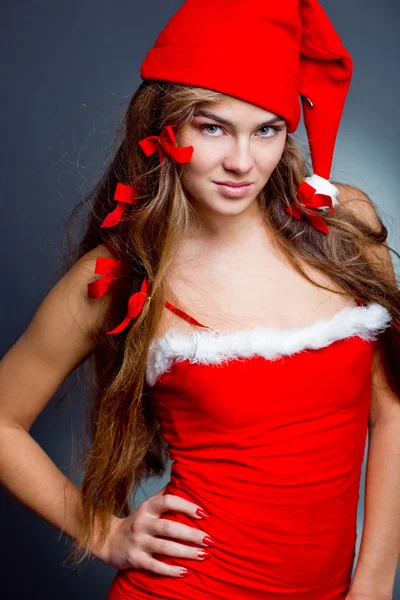 Pretty Santa girl — Stock Photo, Image