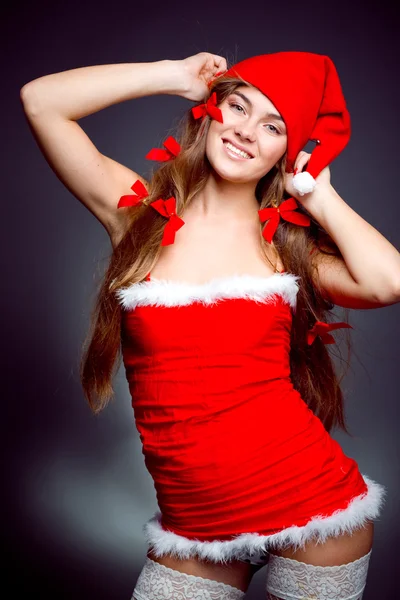 Sexy santa helper meisje — Stockfoto