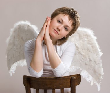 Pensive angel clipart