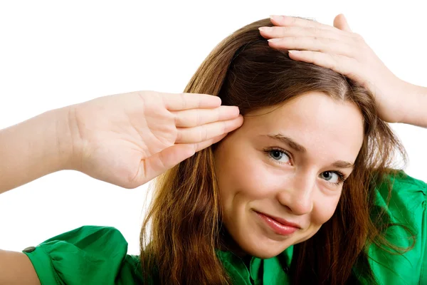 Woman rendering a salute — Stock Photo, Image