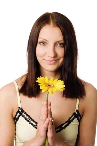 Girl with flower — Stock Photo, Image