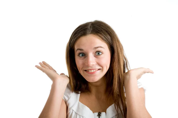 A happy and surprised woman — Stock Photo, Image