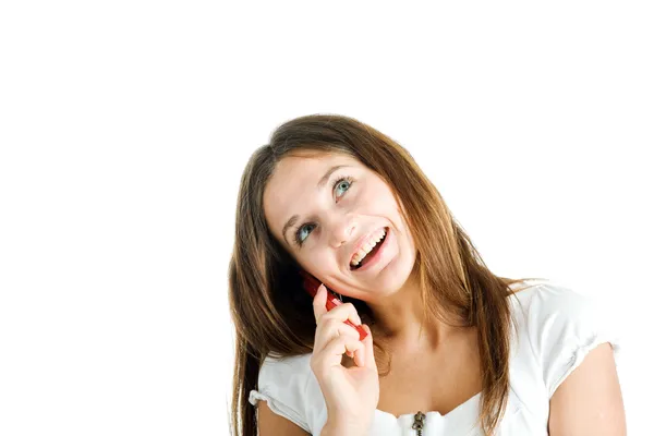Cep telefonuyla konuşan bir kadın — Stok fotoğraf