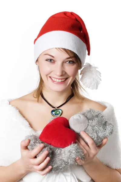 Young girl with teddy-bear — Stock Photo, Image