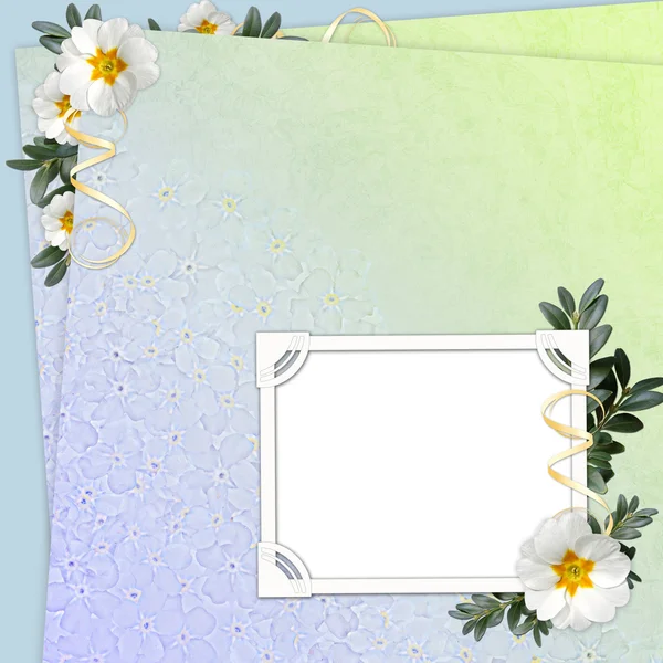 Květinové pozadí s rámečkem — Stock fotografie