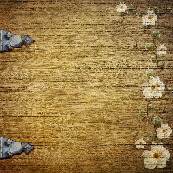 Retro Hintergrund mit Blumen — Stockfoto