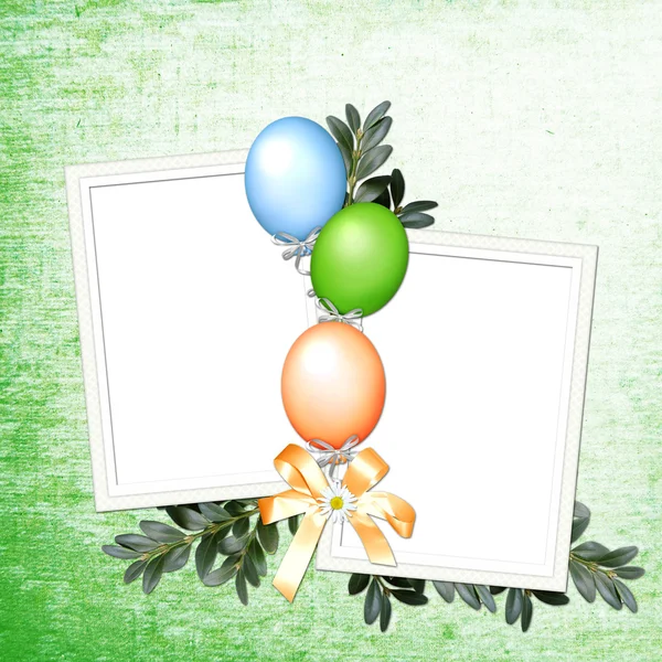 Grüner Hintergrund mit Luftballons — Stockfoto