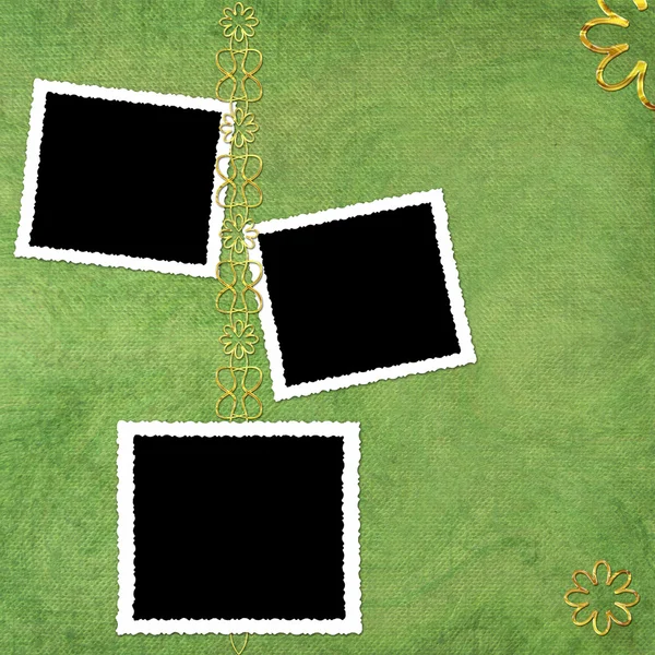 Groene abstracte achtergrond met frames — Stockfoto