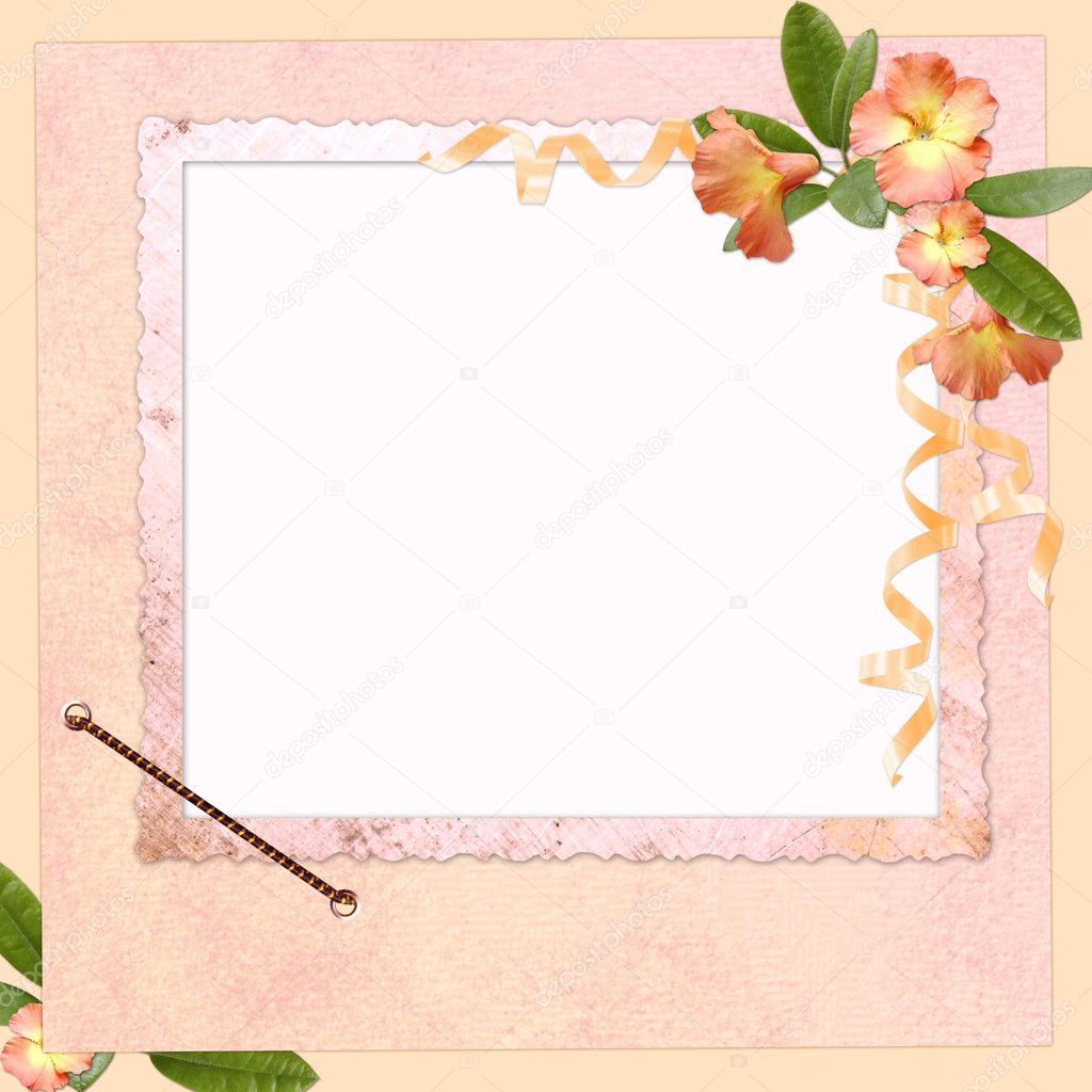 Abstract background with frame and flowe