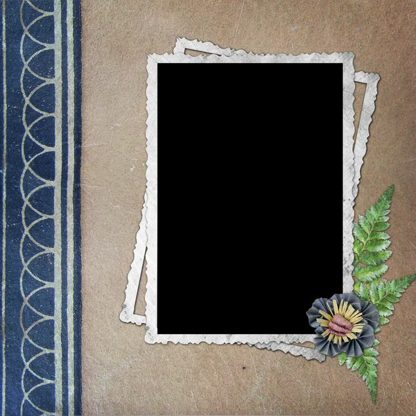Vintage background with frame and flower — Stock Photo, Image