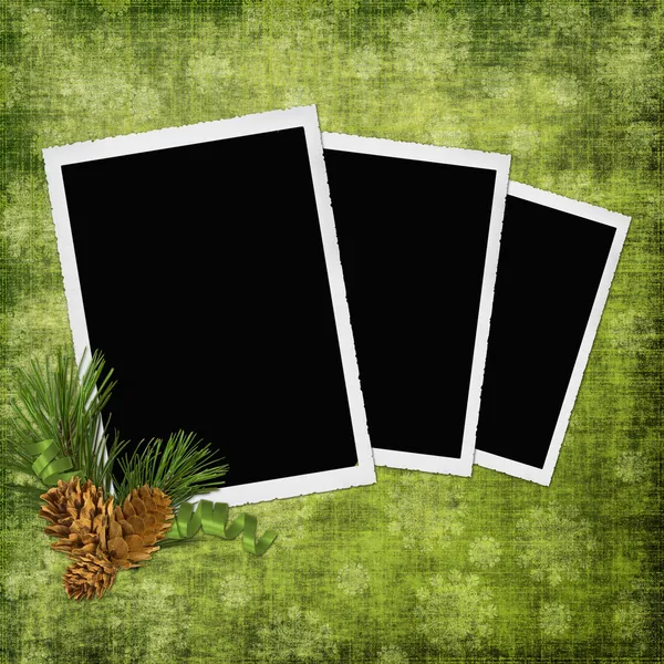 Abstract background with frames and pine — Stock Photo, Image