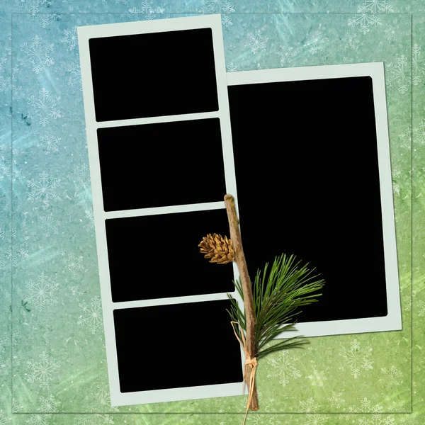 Winter background with frames — Stock Photo, Image